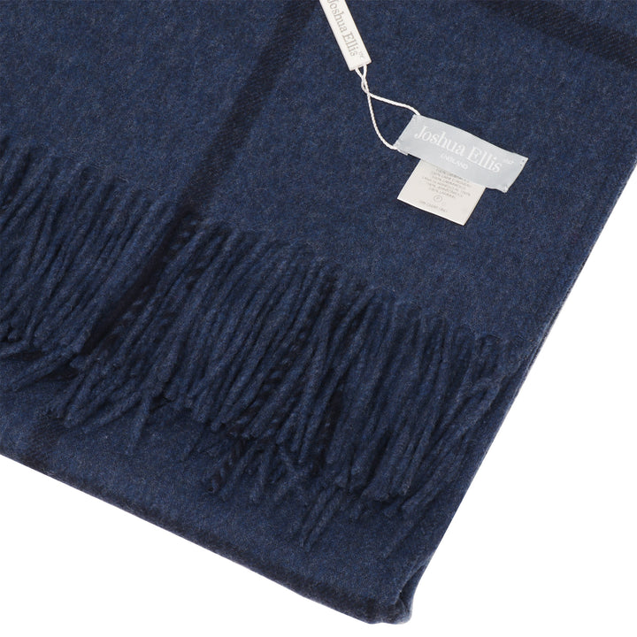 Joshua Ellis Dark Blue Check Throw
