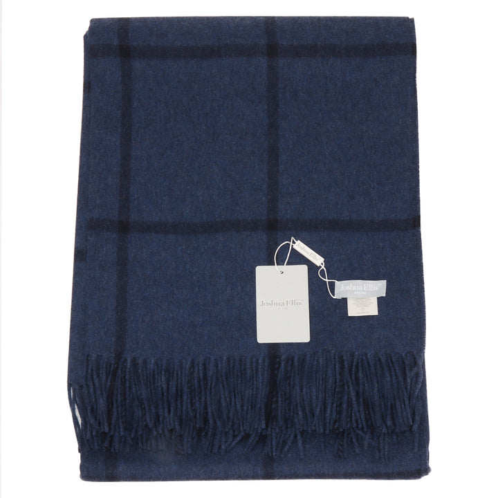 Joshua Ellis Dark Blue Check Throw