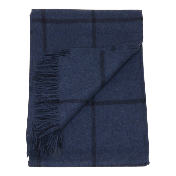 Joshua Ellis Dark Blue Check Throw
