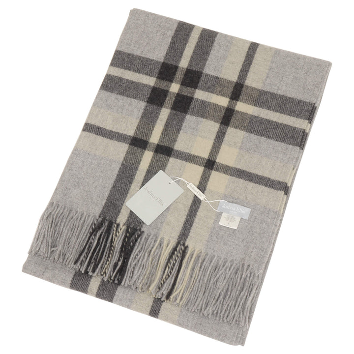 Joshua Ellis Classic Check Light Grey Throw