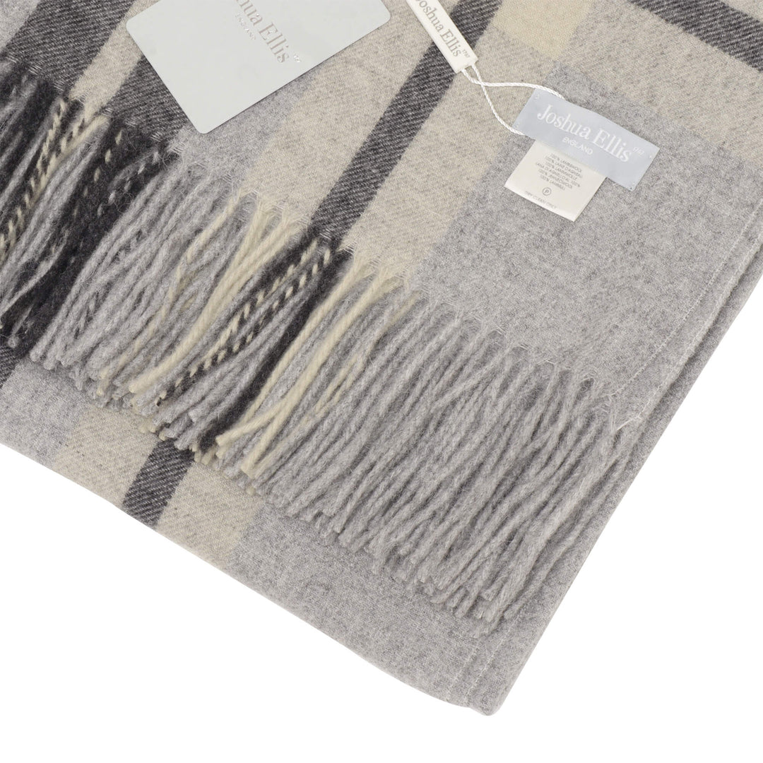 Joshua Ellis Classic Check Light Grey Throw