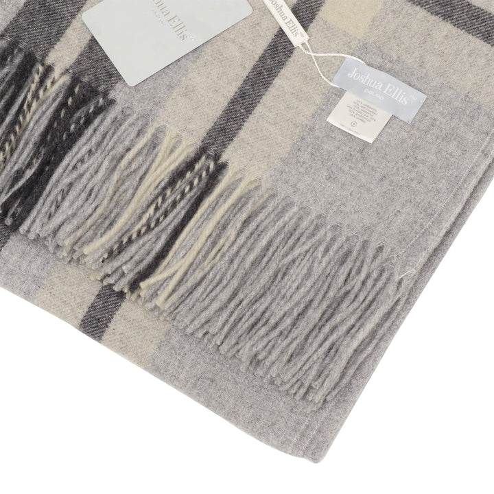 Joshua Ellis Classic Check Light Grey Throw