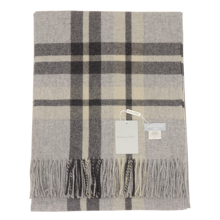 Joshua Ellis Classic Check Light Grey Throw