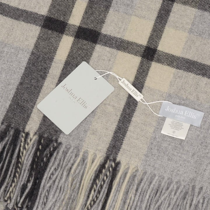 Joshua Ellis Classic Check Light Grey Throw