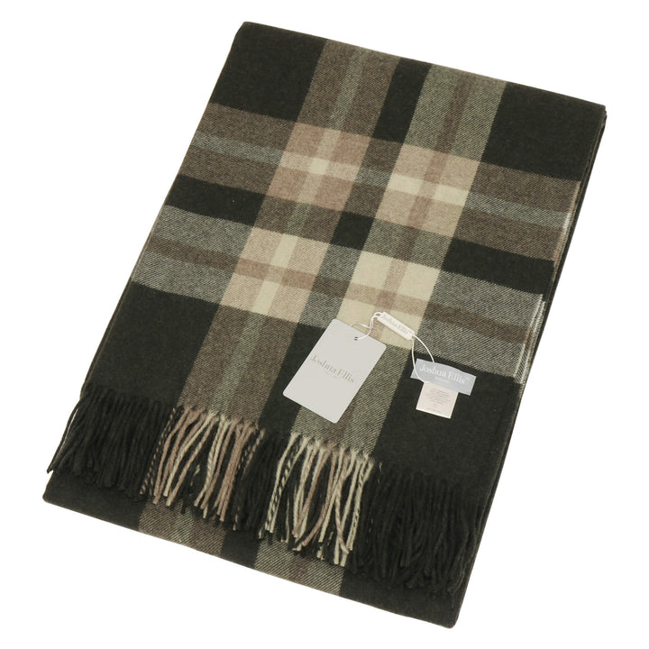 Joshua Ellis Classic Check Green Throw