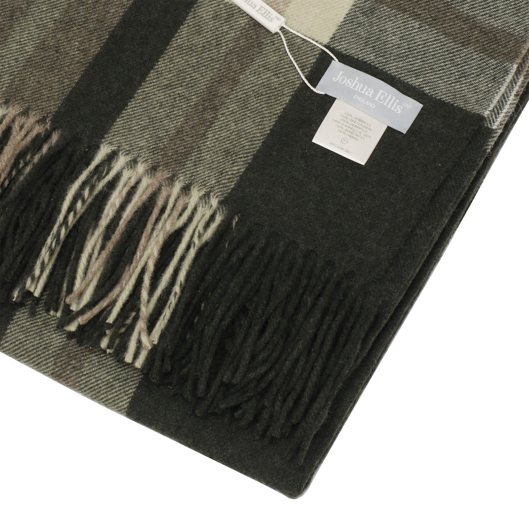 Joshua Ellis Classic Check Green Throw