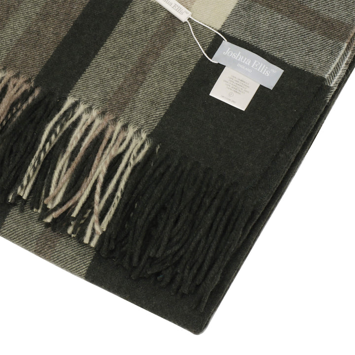Joshua Ellis Classic Check Green Throw