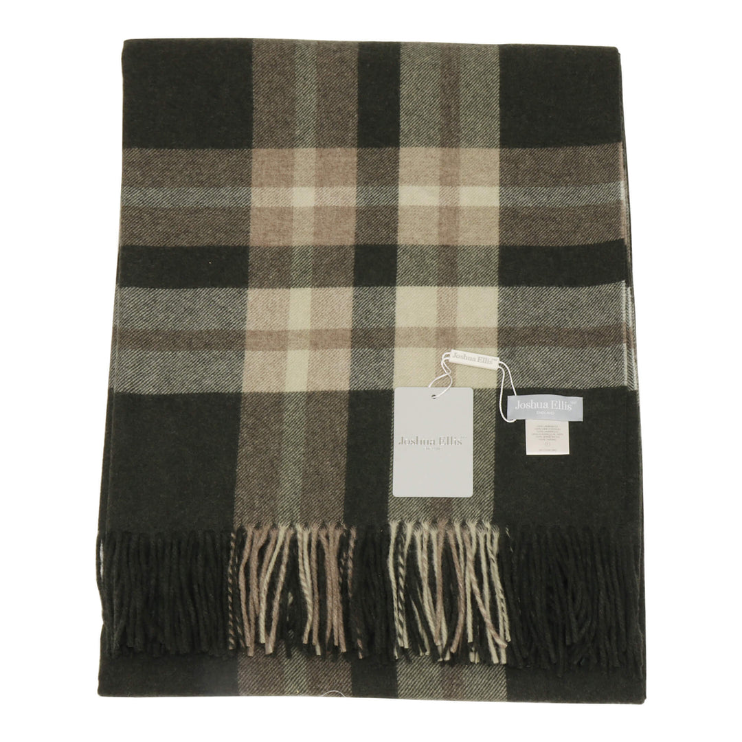 Joshua Ellis Classic Check Green Throw