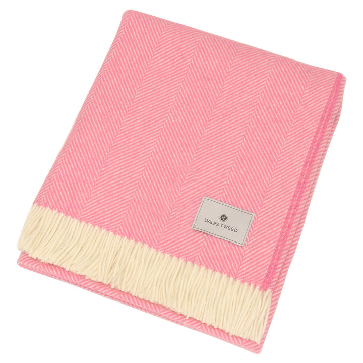 Bronte Herringbone Throw Bubblegum Pink