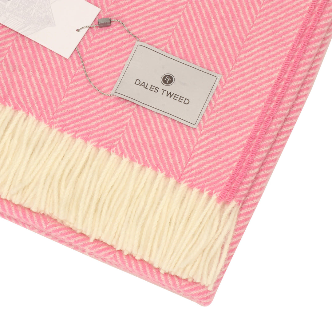 Bronte Herringbone Throw Bubblegum Pink