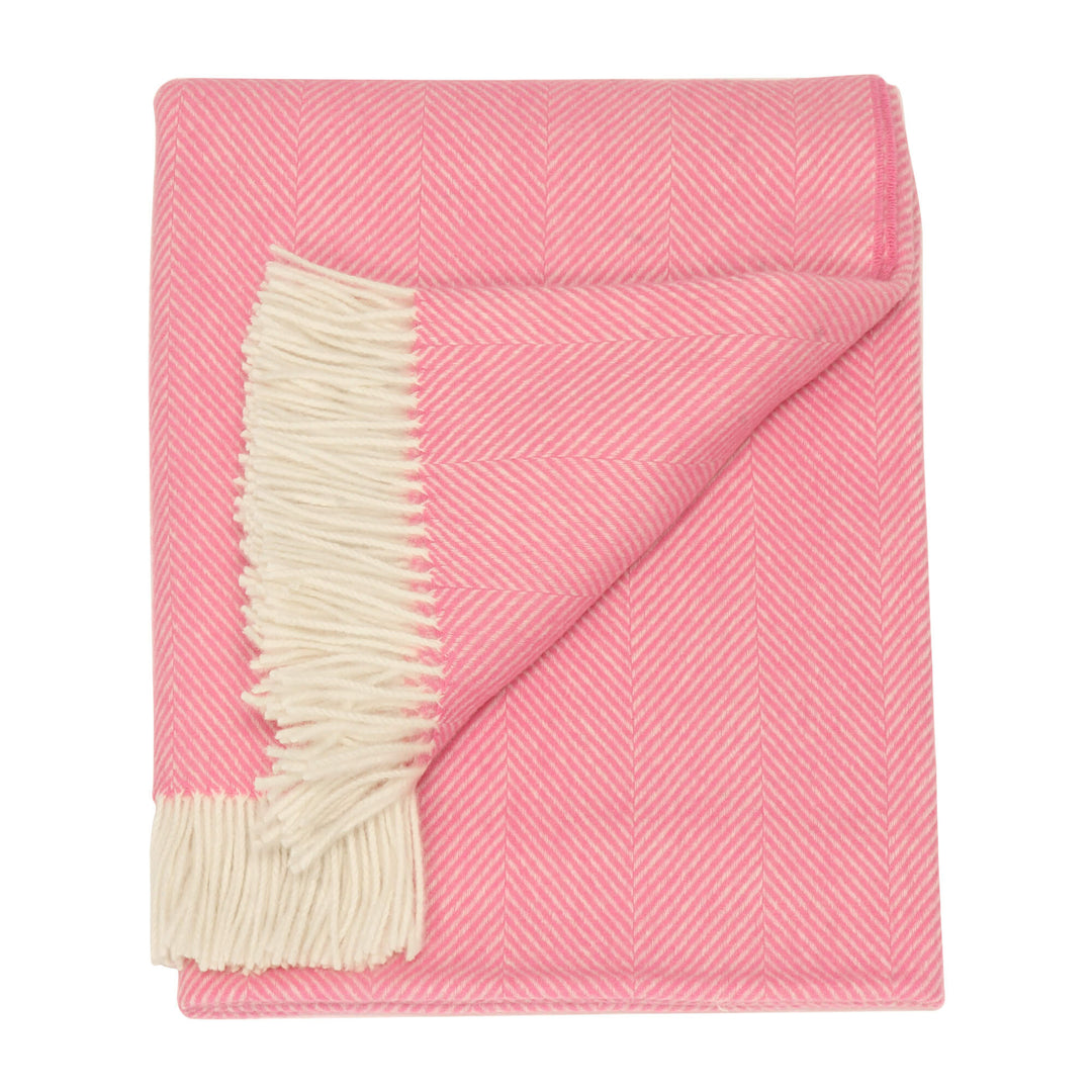 Bronte Herringbone Throw Bubblegum Pink