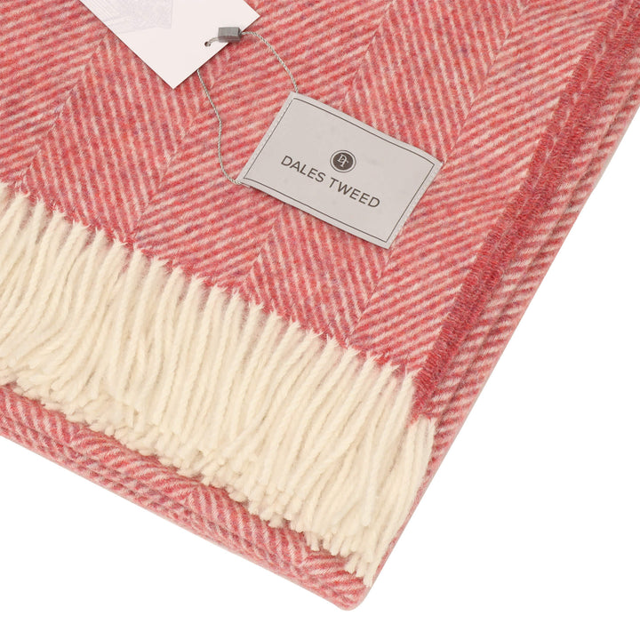 Bronte Herringbone Wool Throw Raspberry Ripple