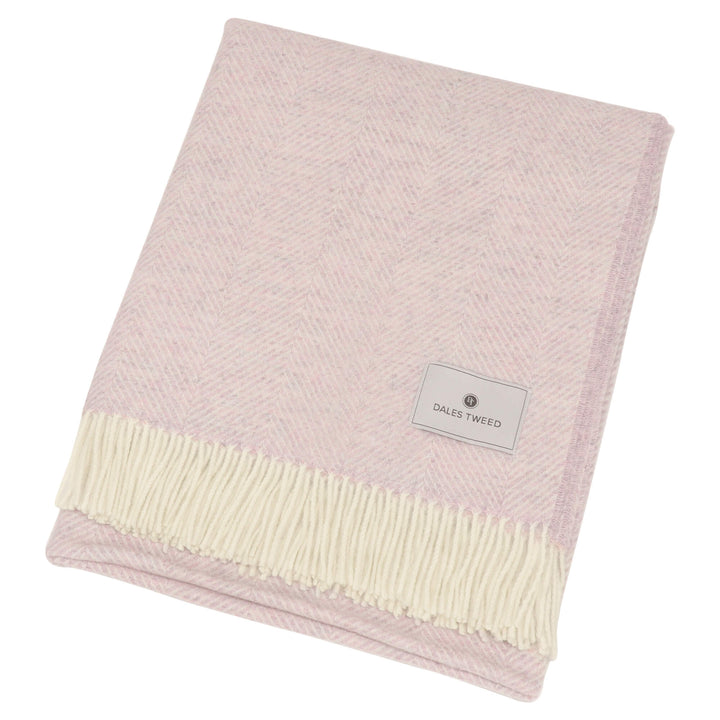Bronte Herringbone Throw Sugared Almond