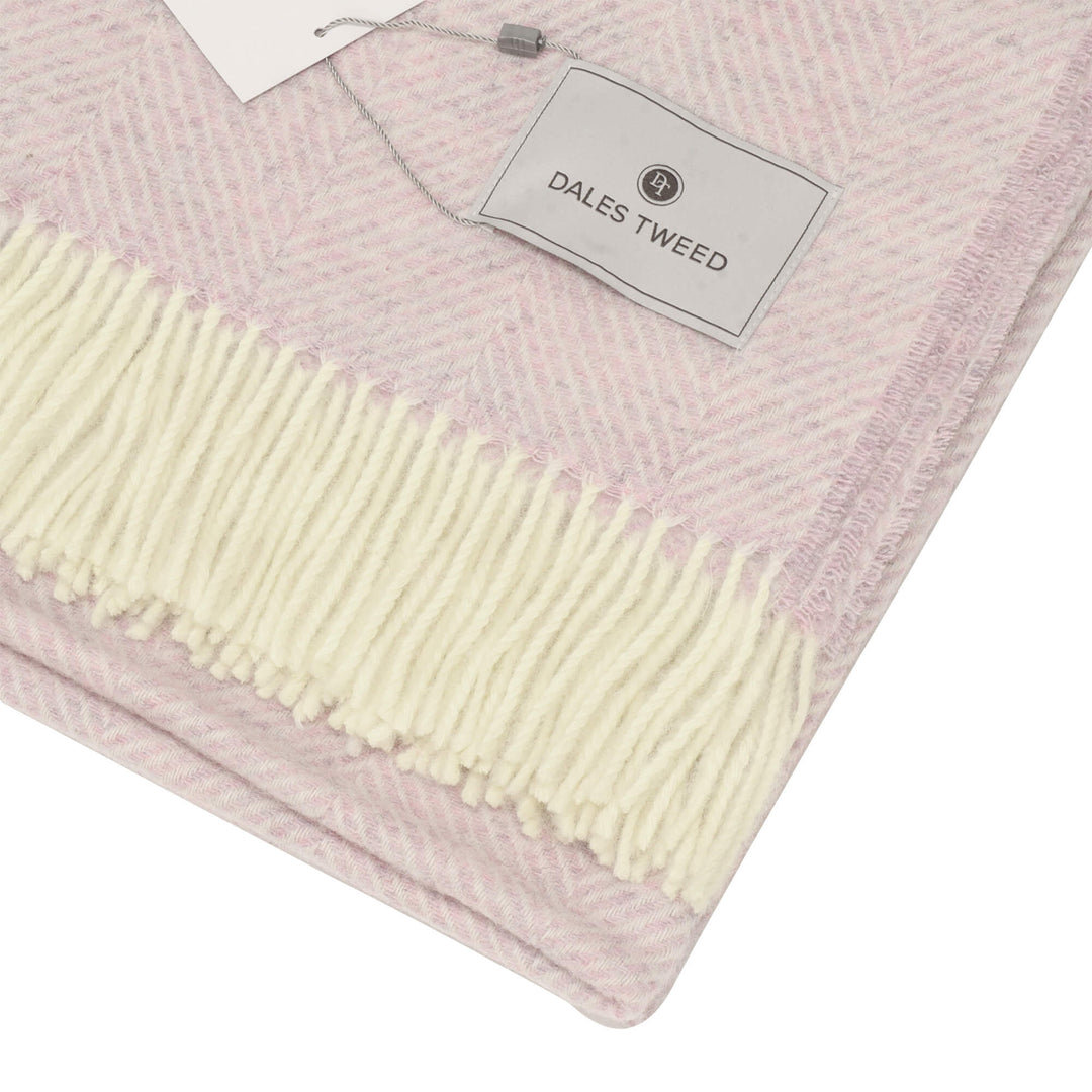 Bronte Herringbone Throw Sugared Almond