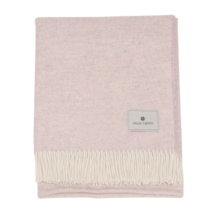 Bronte Herringbone Throw Sugared Almond