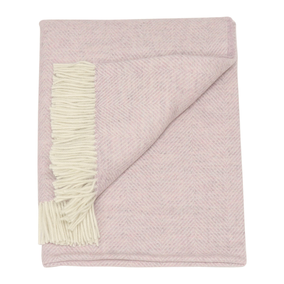 Bronte Herringbone Throw Sugared Almond