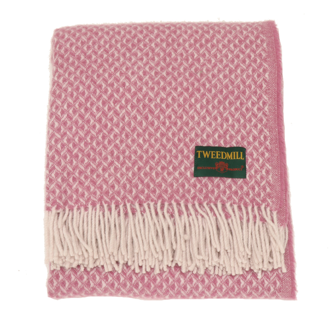 Tweedmill Diamond Throw Mulberry