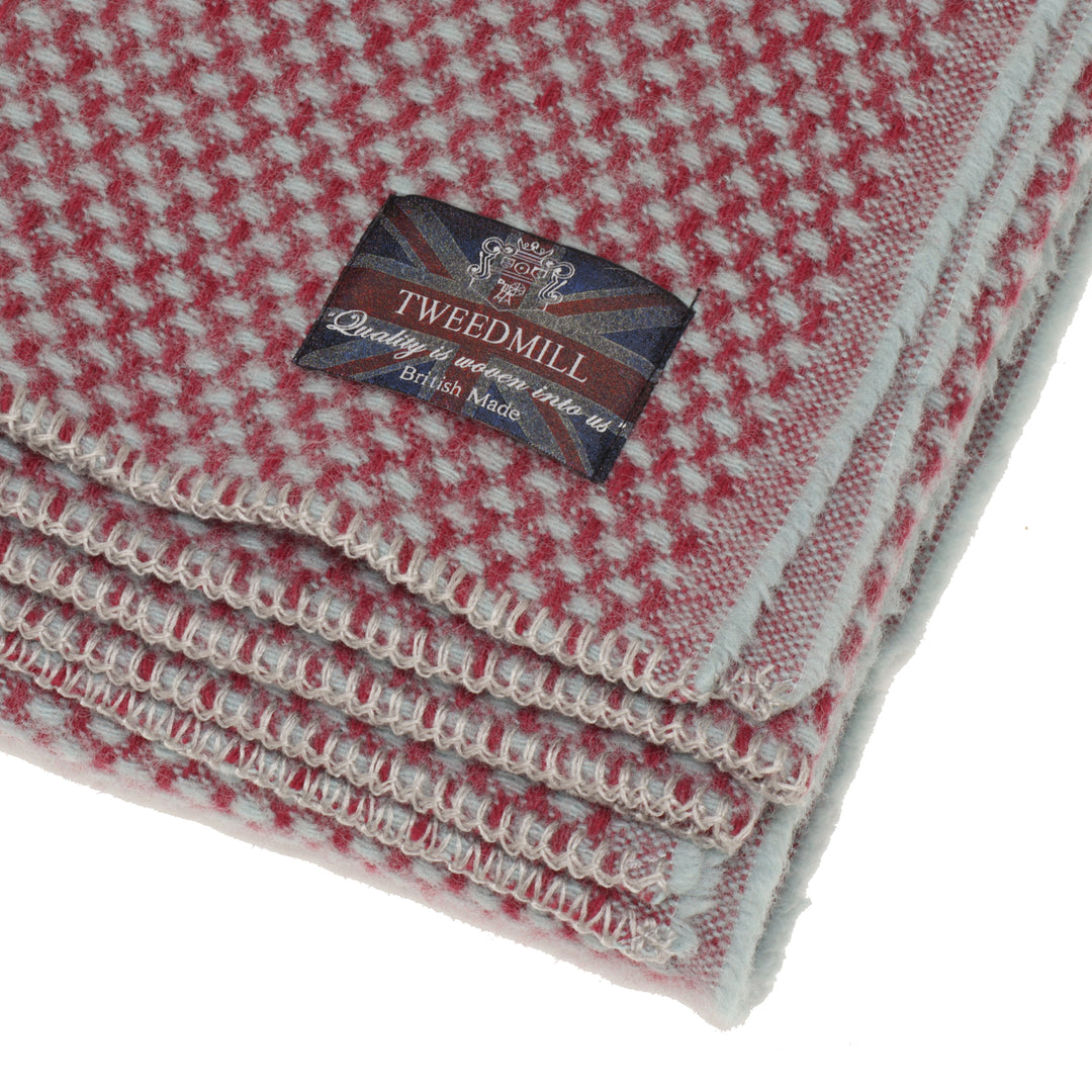 Tweedmill Twill Throw Burgundy & Grey