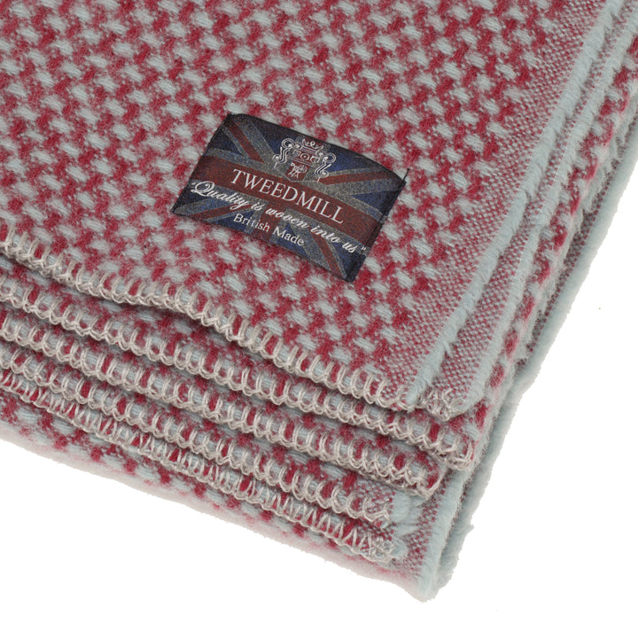 Tweedmill Twill Throw Burgundy & Grey