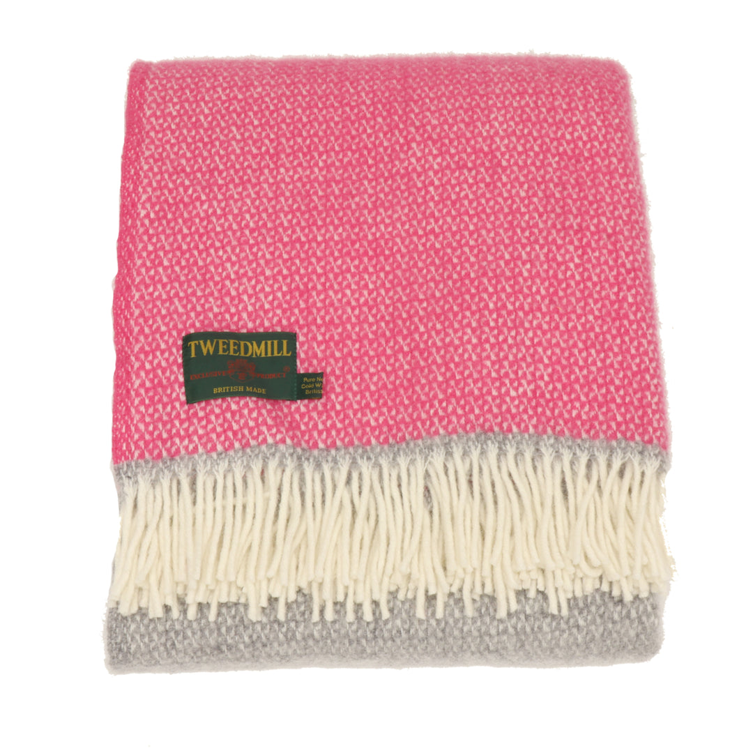 Tweedmill Illusion Throw Grey & Pink