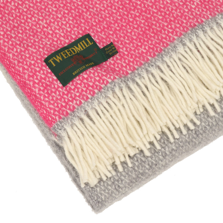 Tweedmill Illusion Throw Grey & Pink