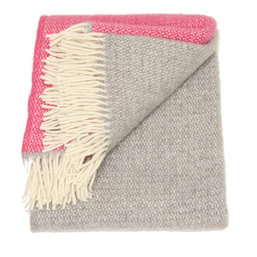 Tweedmill Illusion Throw Grey & Pink