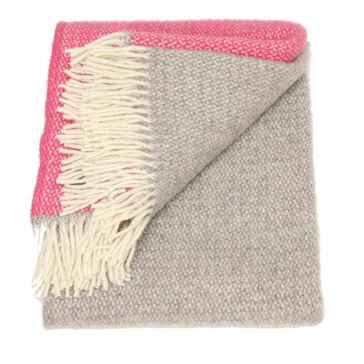 Tweedmill Illusion Throw Grey & Pink