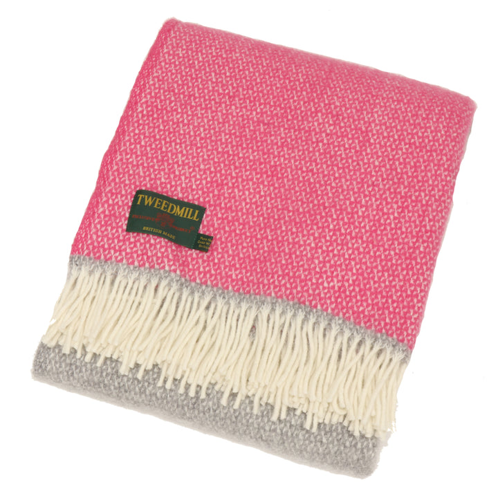 Tweedmill Illusion Throw Grey & Pink