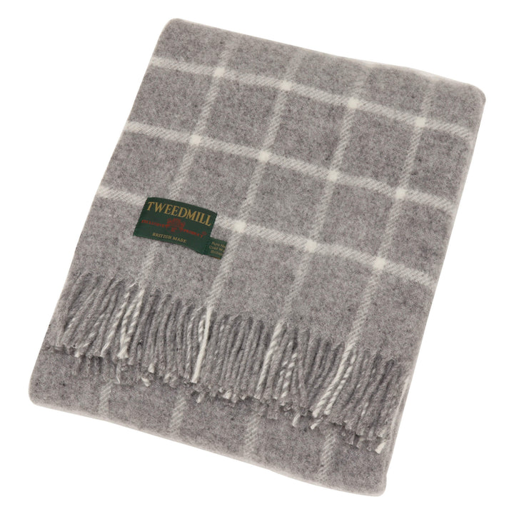 Tweedmill Chequered Grey Throw