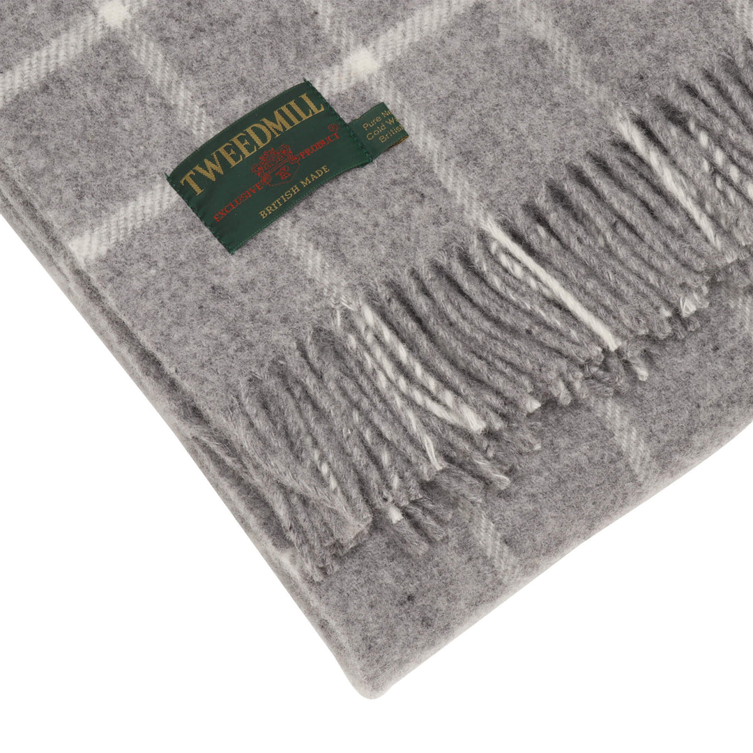 Tweedmill Chequered Grey Throw