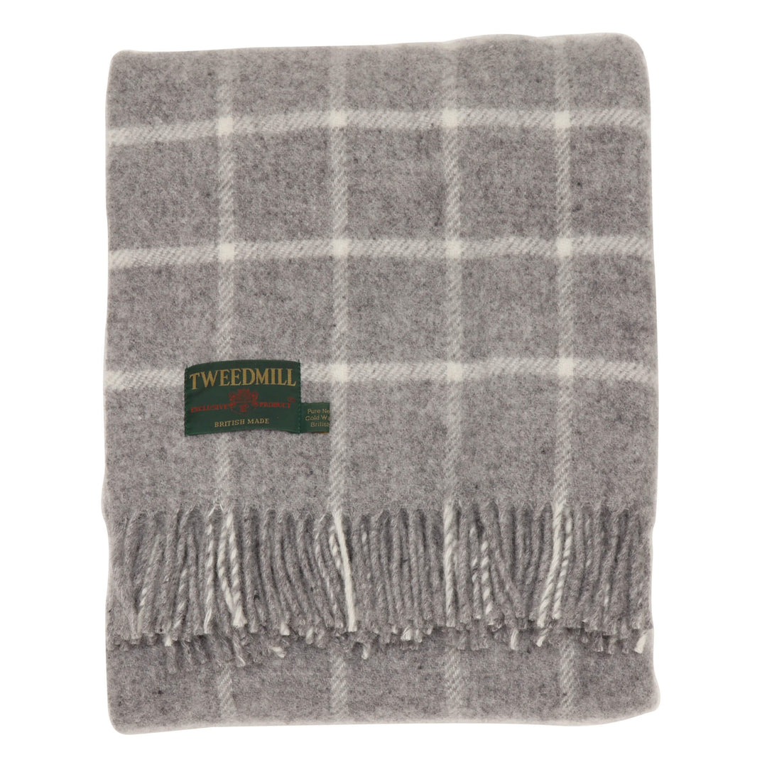 Tweedmill Chequered Grey Throw
