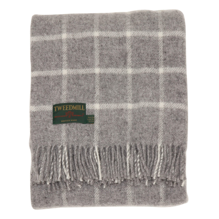 Tweedmill Chequered Grey Throw