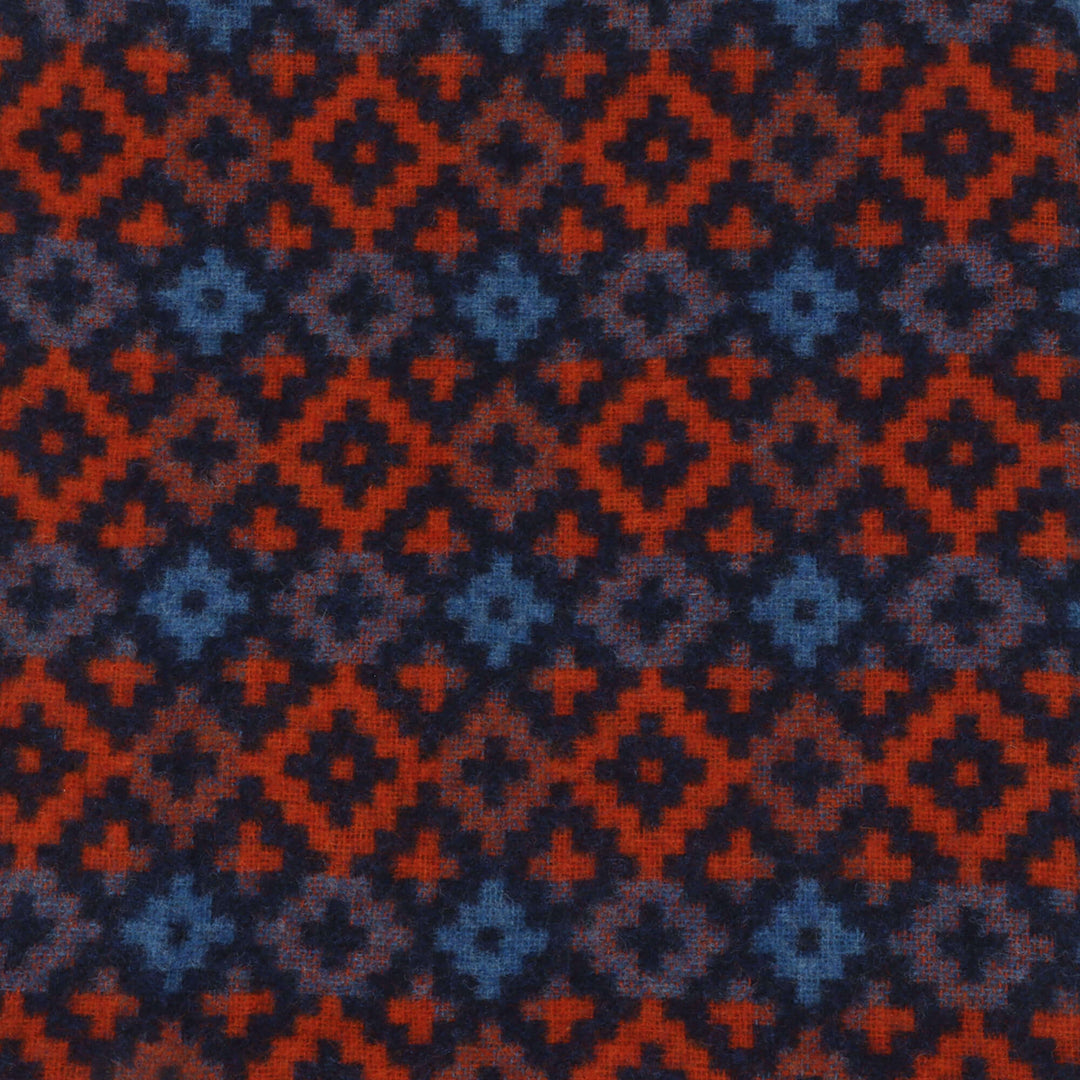 Dales By Moon Dartmouth Wool Throw Navy/Brick