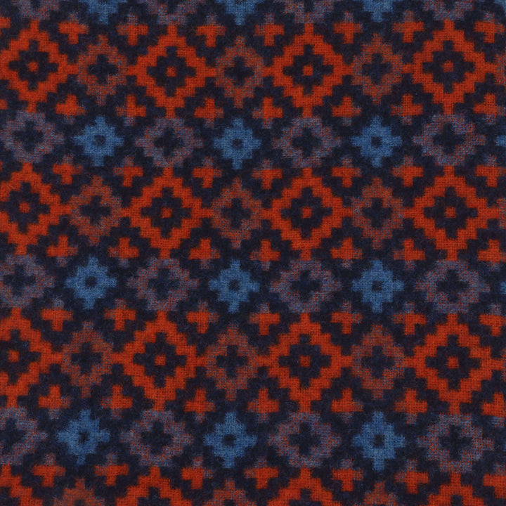 Dales By Moon Dartmouth Wool Throw Navy/Brick