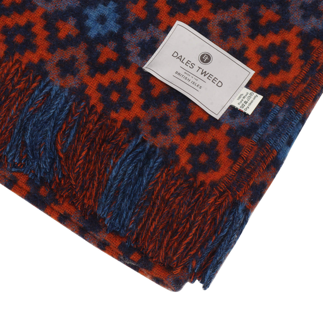 Dales By Moon Dartmouth Wool Throw Navy/Brick