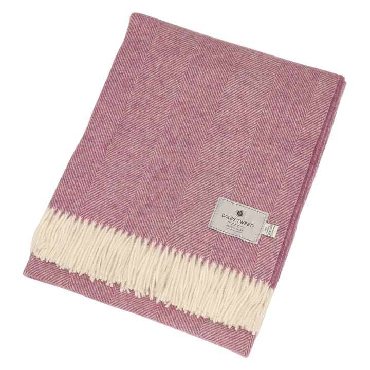 Bronte Herringbone Throw Pink