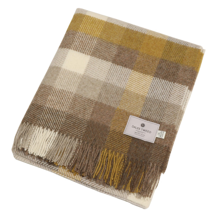 Dales By Moon Woodale Check Throw Gold