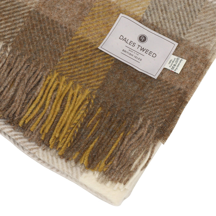 Dales By Moon Woodale Check Throw Gold