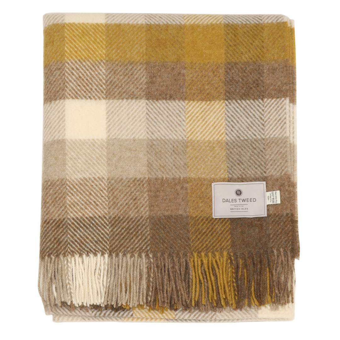 Dales By Moon Woodale Check Throw Gold