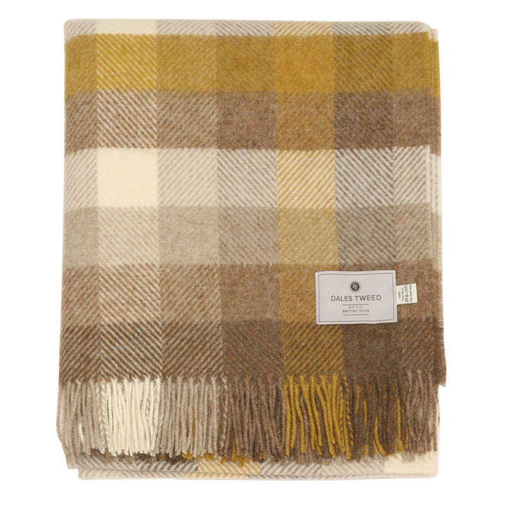 Dales By Moon Woodale Check Throw Gold