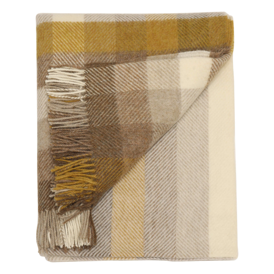 Dales By Moon Woodale Check Throw Gold