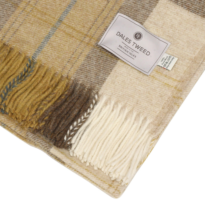 Dales By Moon Skye Check Throw Gold