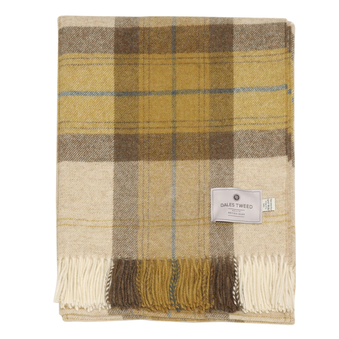 Dales By Moon Skye Check Throw Gold