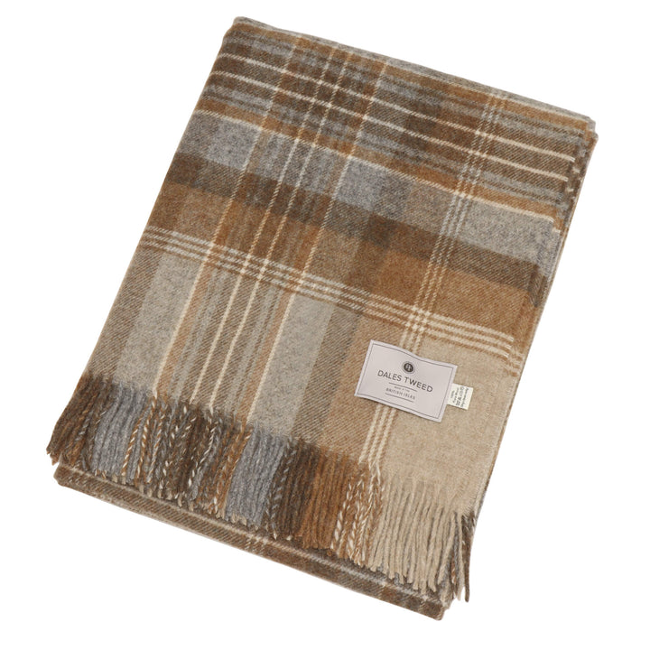 Dales By Moon Kintyre Check Throw Natural