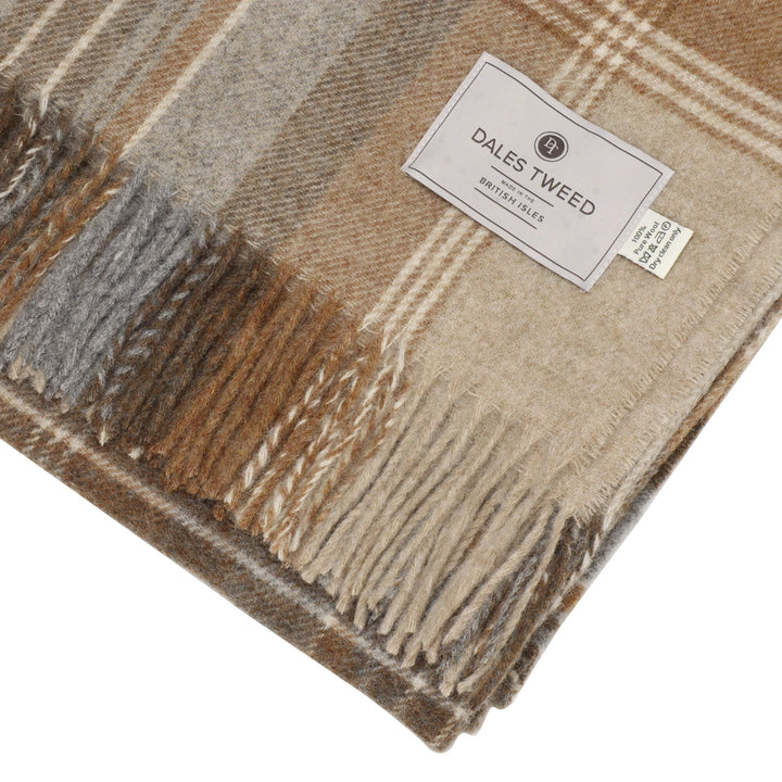 Dales By Moon Kintyre Check Throw Natural
