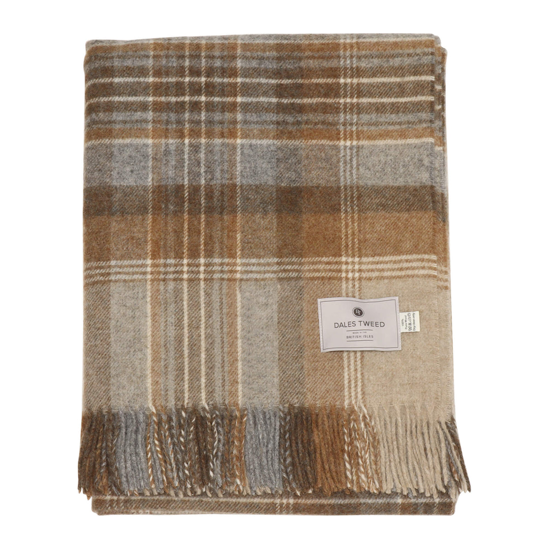 Dales By Moon Kintyre Check Throw Natural