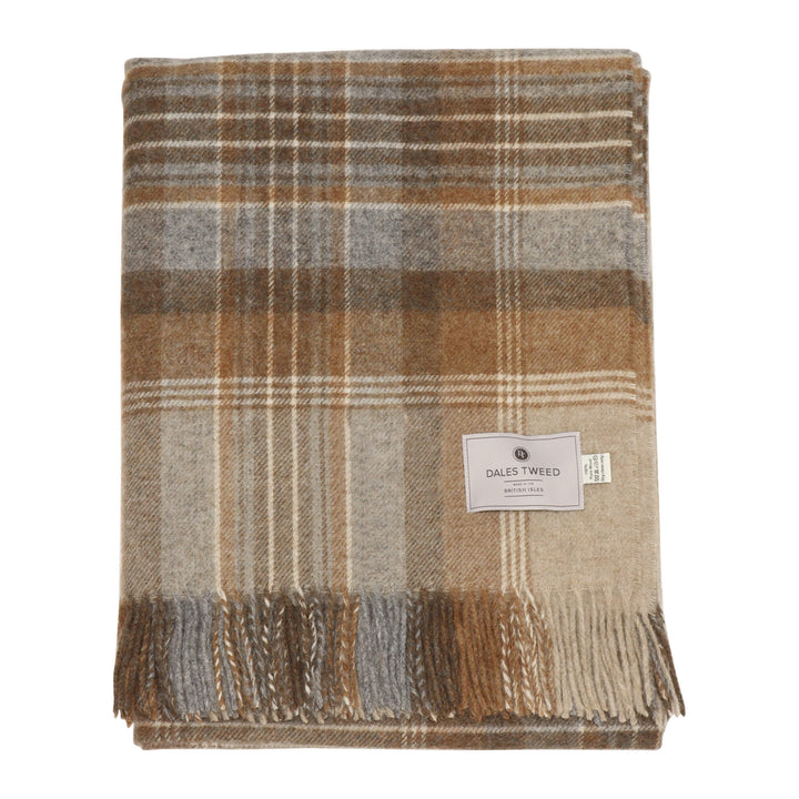 Dales By Moon Kintyre Check Throw Natural