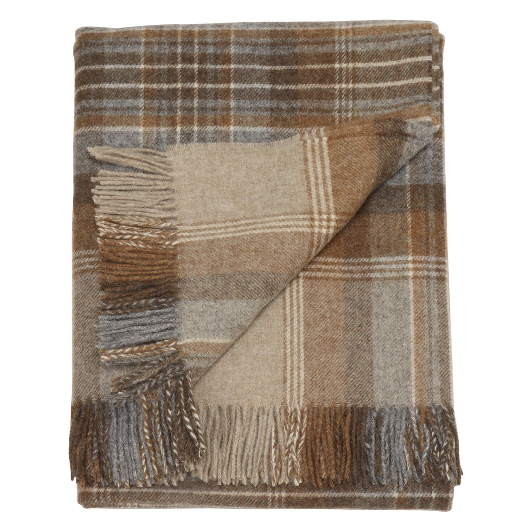 Dales By Moon Kintyre Check Throw Natural