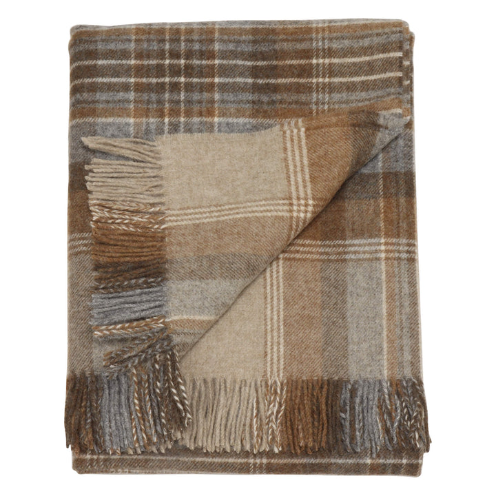 Dales By Moon Kintyre Check Throw Natural