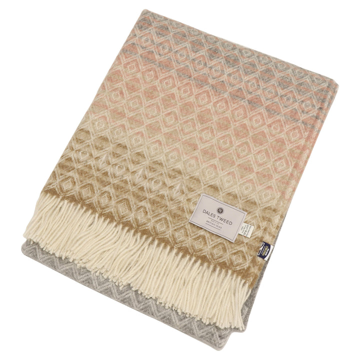 Dales By Moon Ombre Diamond Wool Throw Silver/Pink